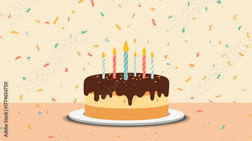 birthday cake with candles