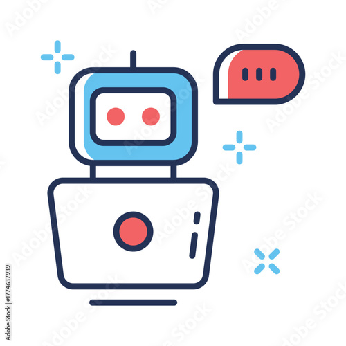 AI chatbot icon representing intelligent communication and automation.