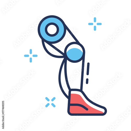 Take your hands on this amazing icon of prosthetic leg in modern design style