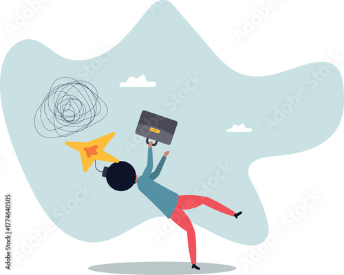 Anxiety, stressed or anger emotion, mental problem or depression, exhaustion or overworked.about a man and his life.