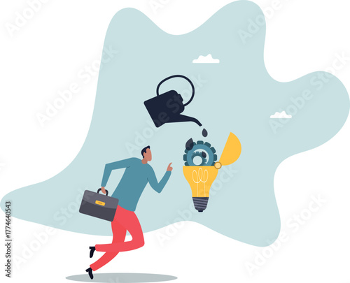 Maintenance brain to generate idea or creativity and innovation to invent new business ideas.about a man and his life.