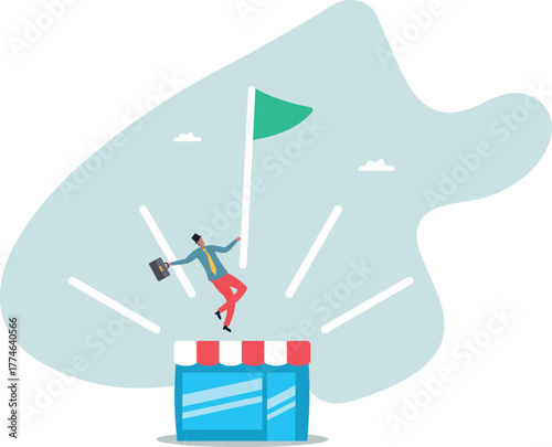 Small business idea, successful entrepreneur with small retail shop or storefront, shop owner or merchandise opportunity.about a man and his life.