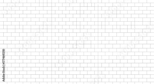 Abstract white background with a deconstructed brick wall pattern of incomplete black lines creating a minimalist geometric texture.
