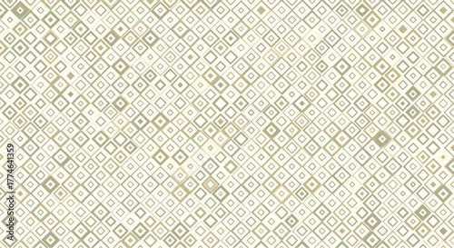 Abstract geometric pattern featuring a mosaic of varying light green and beige diamond shapes on a cream background, creating a subtle texture.