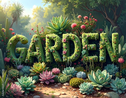 Lush greenery spells out 