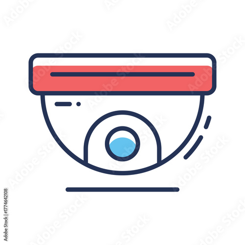 3D security camera icon symbolizing AI powered surveillance system.
