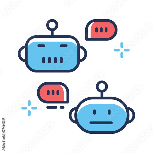 AI chatbot icon representing intelligent communication and automation.