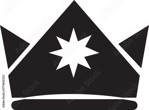 Royal Star Crown Silhouette PNG Vector Icon