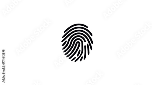 Minimal Fingerprint Icon on white Background
