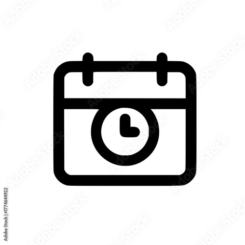 Creative calendar vector with clock symbolizing deadline alert and effective time management