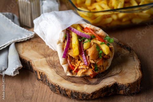 Greek chicken gyros wrapped...