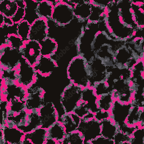 Childish Cartoon Style Abstract Big Macro Scales Flowers, Trendy Meta 6 colors, multi color sets, suitable for printing on surface, textile, fabric, seamless pattern vector art, vector drawn, pattern