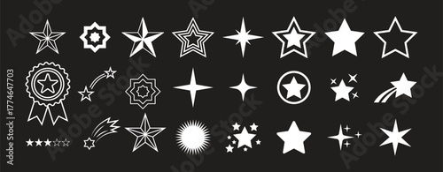 Star vector icons Set of star symbols isolated