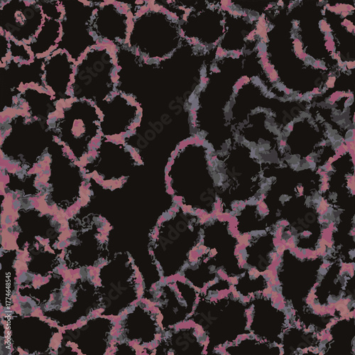 Childish Cartoon Style Abstract Big Macro Scales Flowers, Trendy Meta 6 colors, multi color sets, suitable for printing on surface, textile, fabric, seamless pattern vector art, vector drawn, pattern