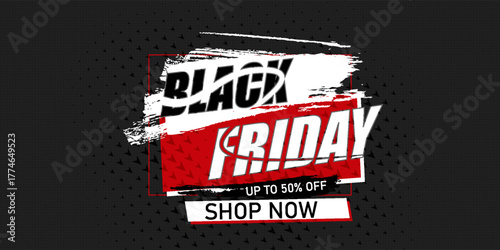 Black Friday banner. Special discount offer design background.