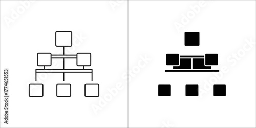 Organizational chart icon with hierarchy