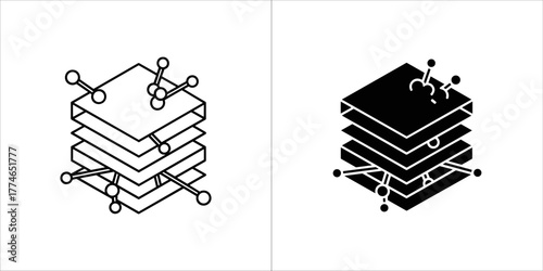 Layered structure with molecular connections