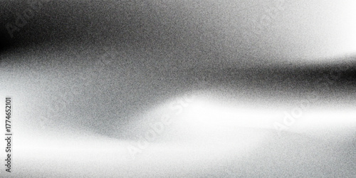 Black dark gray silver white wave abstract background for design. Light wave, wavy line. Ombre gradient. Noise rough grungy grain brushed metal metallic effect.eps10
