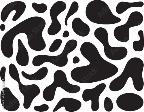  set of abstract shape black vector 