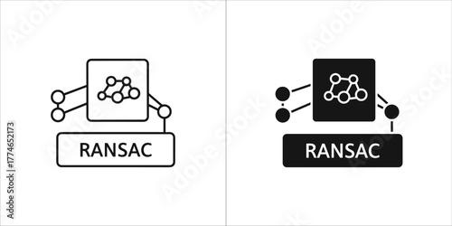 Ransac algorithm concept for outlier removal icon