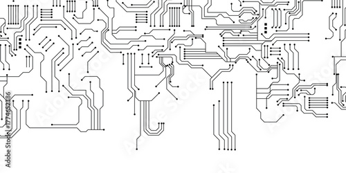 High tech technology geometric and connection system background with digital data abstract