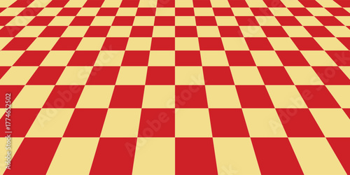 chess board pattern gold and red. seamless geometric pattern with triangles, red diamond checkerboard repeat pattern, replete image, design for fabric printing