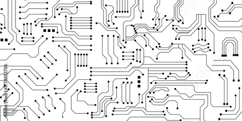 Vector electronic circuit with white background stock illustration