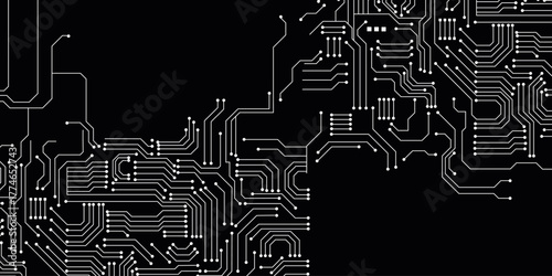Vector electronic circuit with white background stock illustration