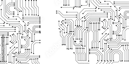 Technology circuit board background with dynamic lines vector illustration