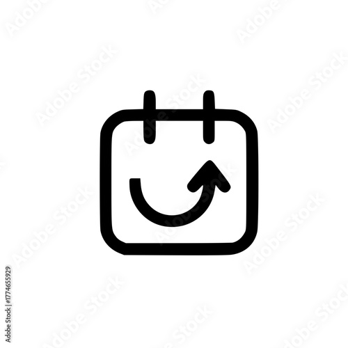 Calendar icon with rotating arrow symbol representing recurring events and schedule refresh concept