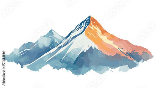 Aconcagua. Aconcagua hand drawn watercolor illustration