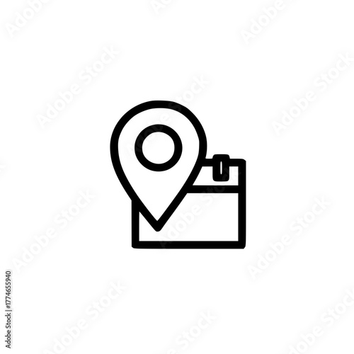 calendar icon with location pin sign showing scheduled meeting and geographic event organization