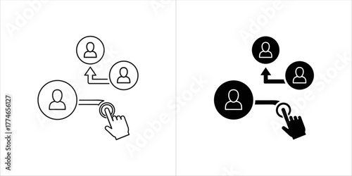 User selection icon, outline and solid fill