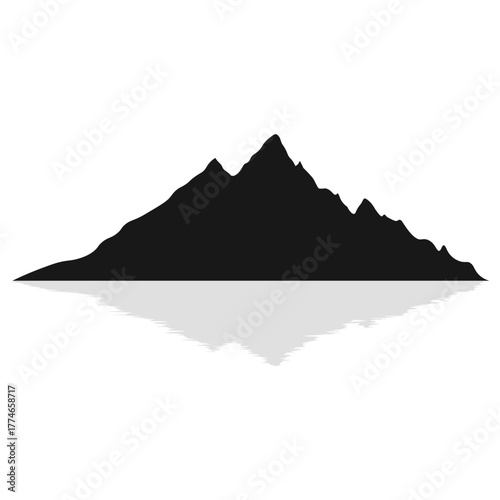 Minimalist Mountain Silhouette Reflection