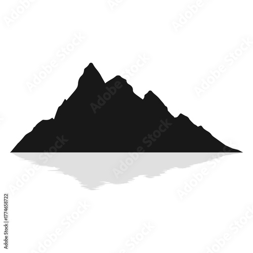 Minimalist Mountain Silhouette Reflection