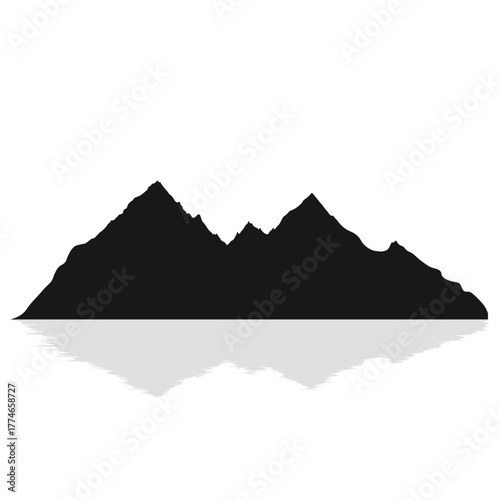 Minimalist Mountain Silhouette Reflection