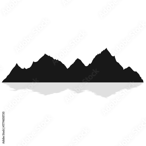 Minimalist Mountain Silhouette Reflection