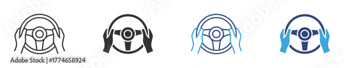 driver icon icon set , steering wheel, driving person , Hands on steering wheel icon, vector illustration . 
