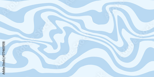 A minimal wavy abstract background with pastel blue and cream colors, inspired by 60s and 70s retro style. Groovy background with psychedelic abstract wavy shapes. vector illustration