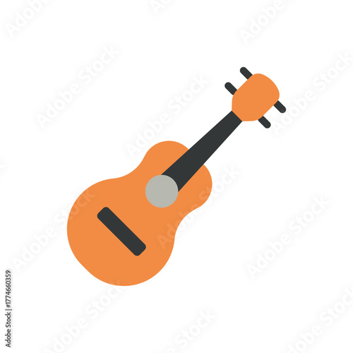 Guitar icon for realistic music illustration and performance content.