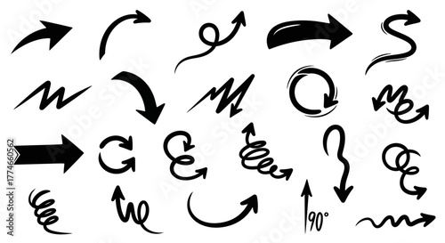 Vector Collection of Hand-Drawn Arrow Designs for Creative Projects
