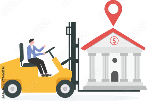 bank change location concept
