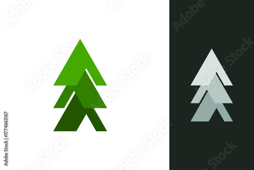 Abstract minimalist tree logo for eco-friendly corporate branding