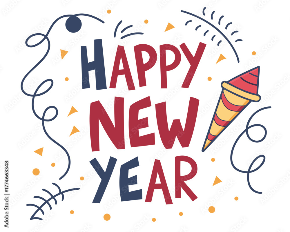 Fototapeta premium happy new year 2026 greeting card design isolated on white background