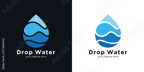 Abstract water drop logo design
