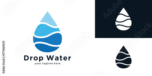 Abstract water drop logo design