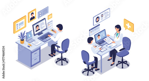 Isometric medical consultation online: telemedicine and virtual healthcare