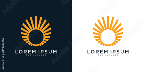 Abstract sun rays logo design