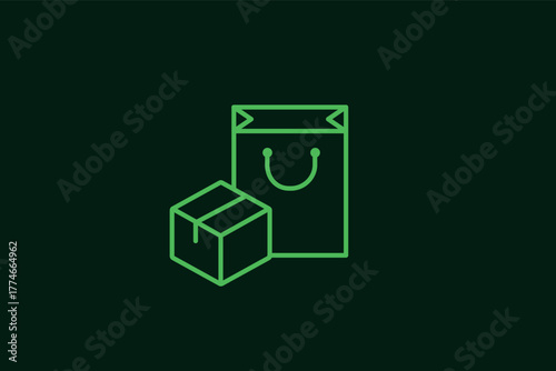 delivery of purchases illustration in flat style design. Vector illustration.	

