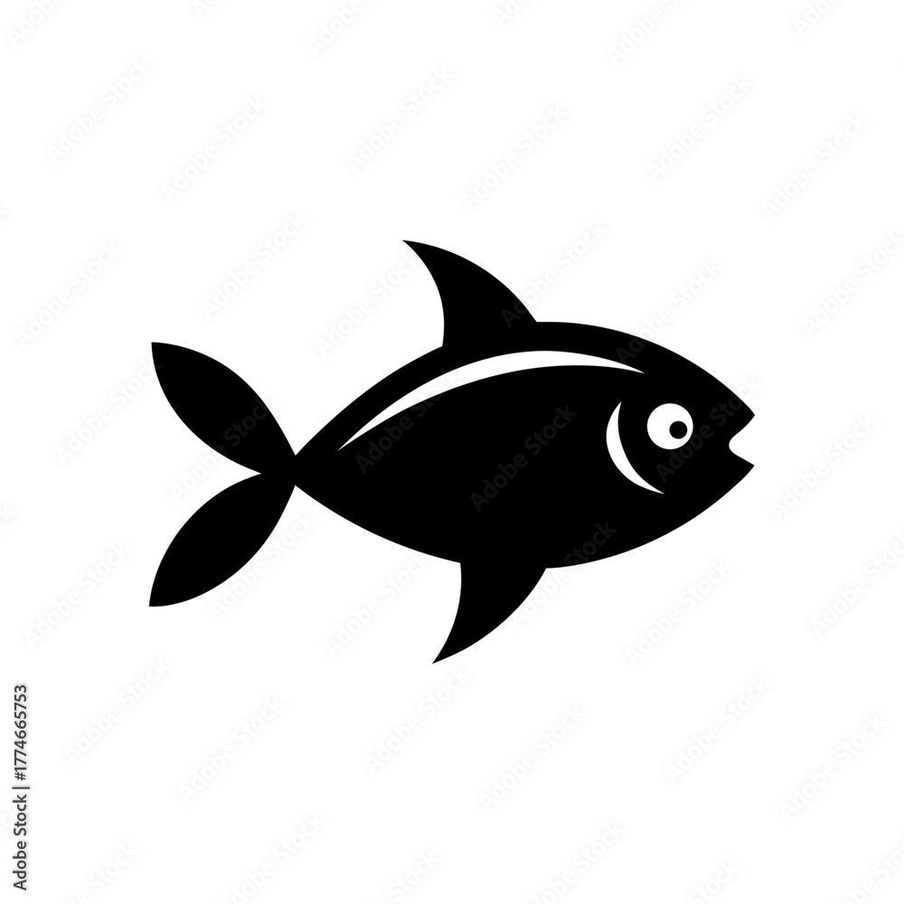 Obraz premium Minimal fish vector set with white background for aquatic symbol and ocean inspired illustration